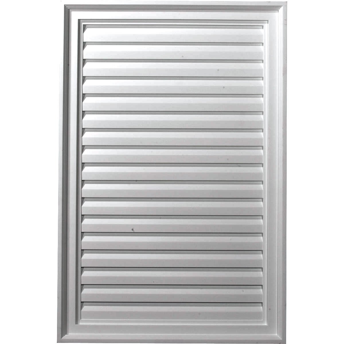 Ekena Millwork GVVE24X30D Vertical Louver, Non-Functional Urethane Gable Vents, 24"W x 30"H, Primed