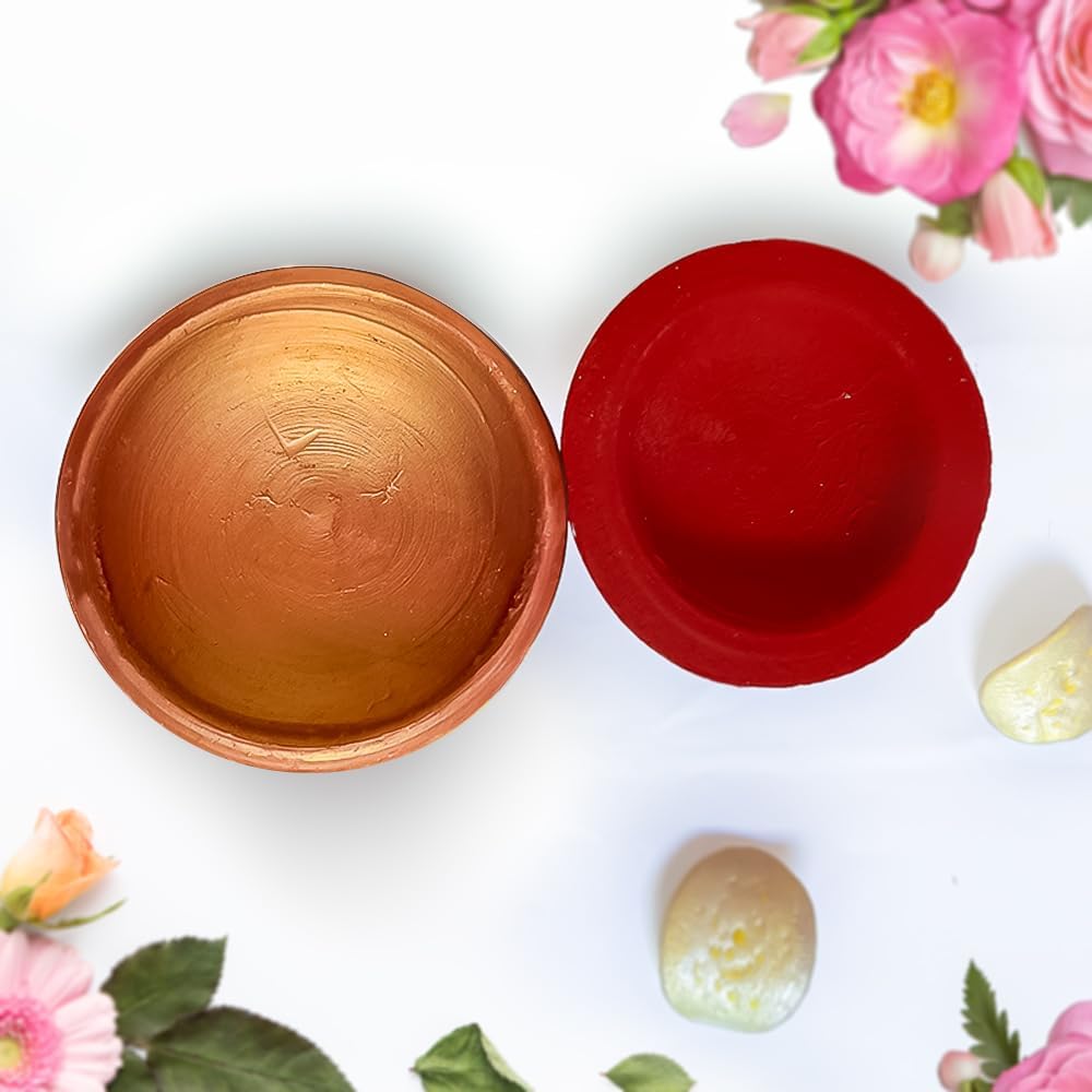 Set x 2 Aker Fassi Moroccan Lip Stain Clay Pot & Lip Gloss - Natural Long Lasting Lipstick for Women, Moroccan Lip and Cheek Tint - Authentic Morocco Lip Clay Pot
