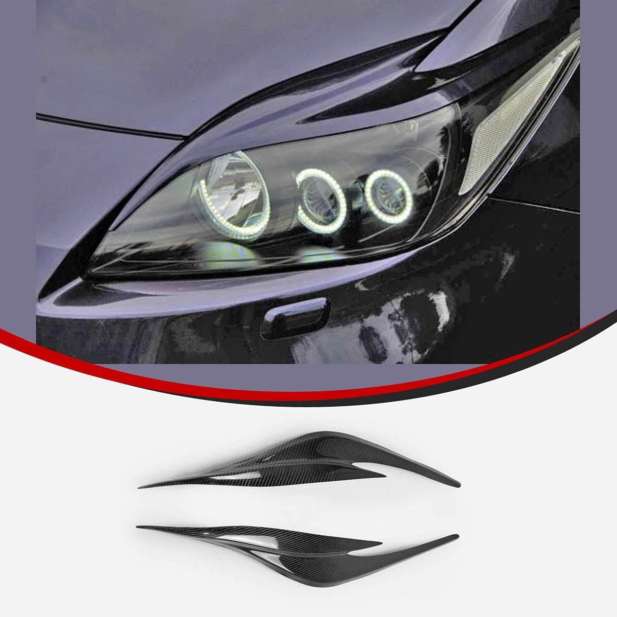 For TOYOTA 2009-2012 Prius ZVW30 JDM Type Headlight Eyebrow (Pre-facelift only) Carbon Fiber Modified Tuned Tuning Car Body Parts Kits