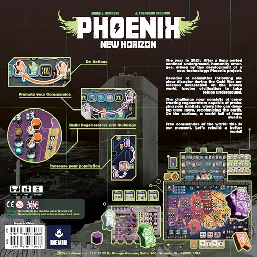 Devir - Juego de Mesa Phoenix New Horizon, Juego Estratégico Euro Postapocalíptico con Colocación de Trabajadores y Construcción de Mecanismos para Adultos y Adolescentes, +14 Años, 1-4 Jugadores, 120 Minutos de Juego, Versión en Inglés miniatura 4