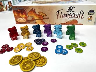 Flamecraft Board Game | Strategy Game | Dragon Game | Fantasy Game | Fun Family Game for Kids and Adults | Ages 10+ | 1-5 Players | Average Playtime 60 Minutes | Made by Lucky Duck Games