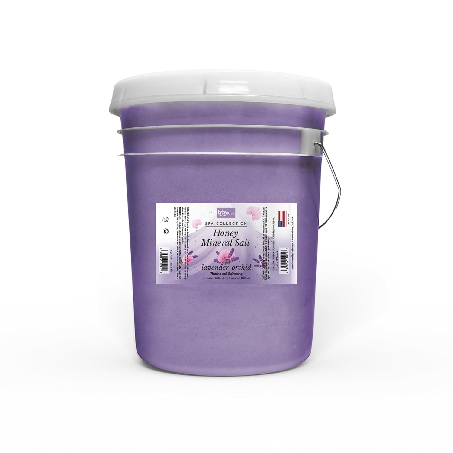 Lavender Orchid Honey Mineral Salt Soothing & Hydrating Foot and Body Mineral Salt for Soft, Smooth & Relaxed Skin by BeBeauty 5 Gallons