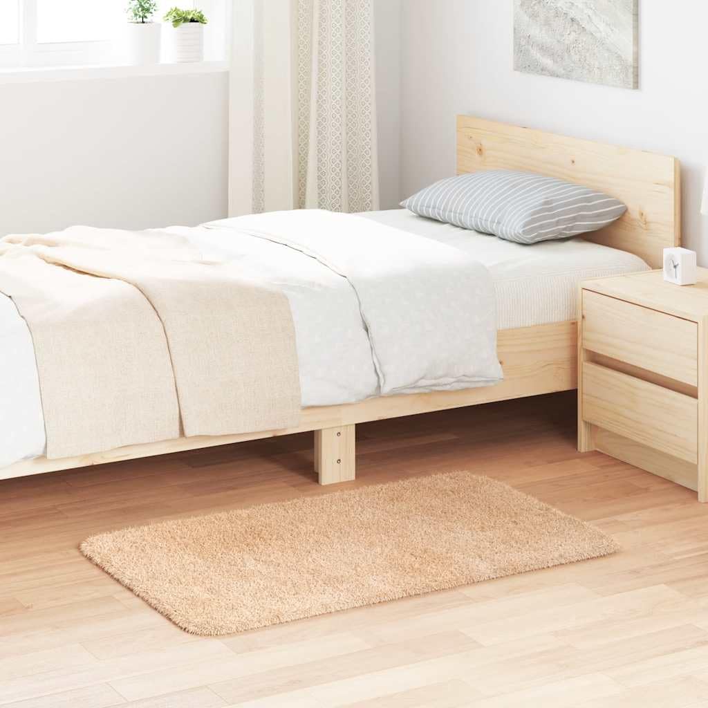 Tapis shaggy à poils longs Navara - Beige - 60 x 100 cm - Polyester - Moelleux - Doux - Antidérapant - Lavable - Pour salon, chambre à coucher, couloir - Avec haute hauteur de poils et
