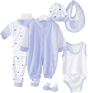 Valcatch Baby,Clothing,Baby Boys 0-24m,Outfits & Clothing Sets Newborn Child Essential Suit Baby Layette Set 8 Piece, Baby Girl Boy Clothes Shower Gift Set, 100% Natural Cotton, Unisize for 0 to 3 Months