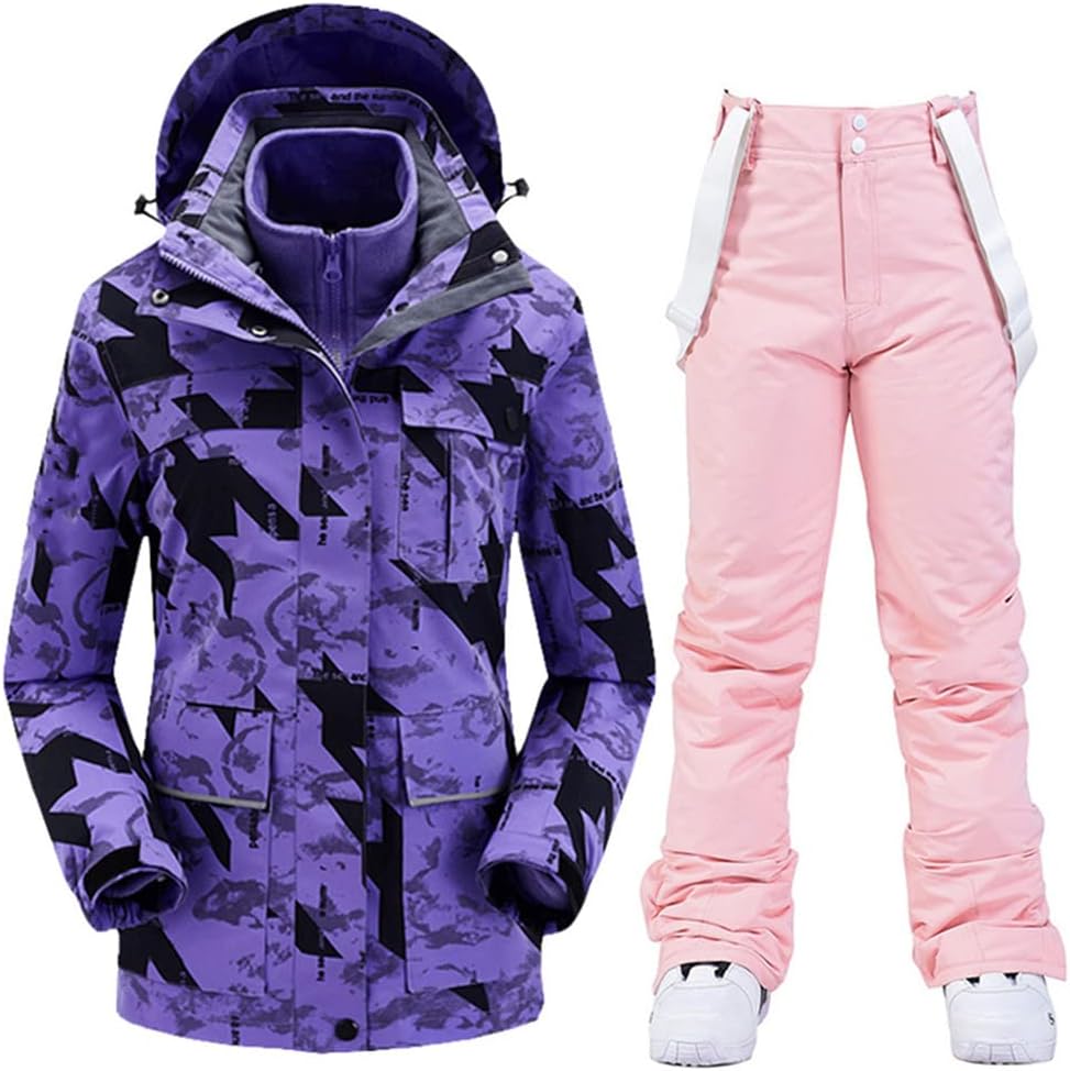Haitpant Ski Suit Women Winter Skiing Snowboarding Clothes Thick Warm Waterproof Ski Jackets Outdoor Snow Jacket + Pants