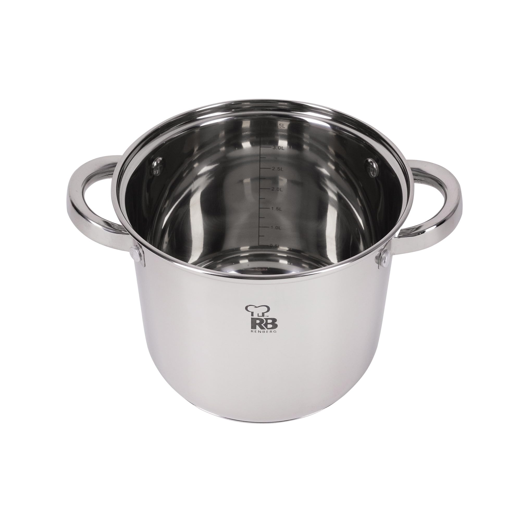 Renberg BATERÍA 8PCS, Acero Inoxidable, Silver, 4 L