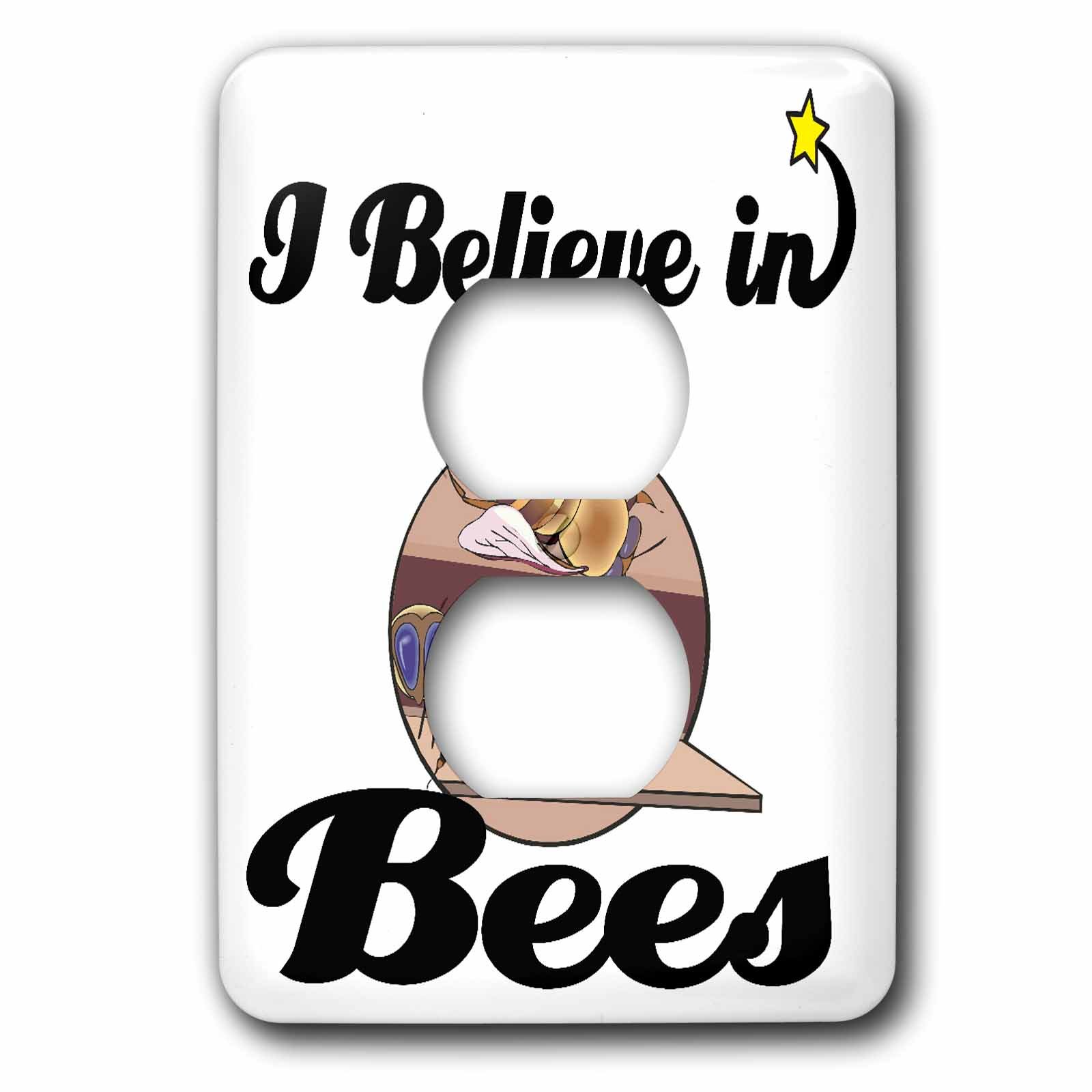 Housse de sortie 2 prises plaque de finition decorative abeille multicolore 3dRose