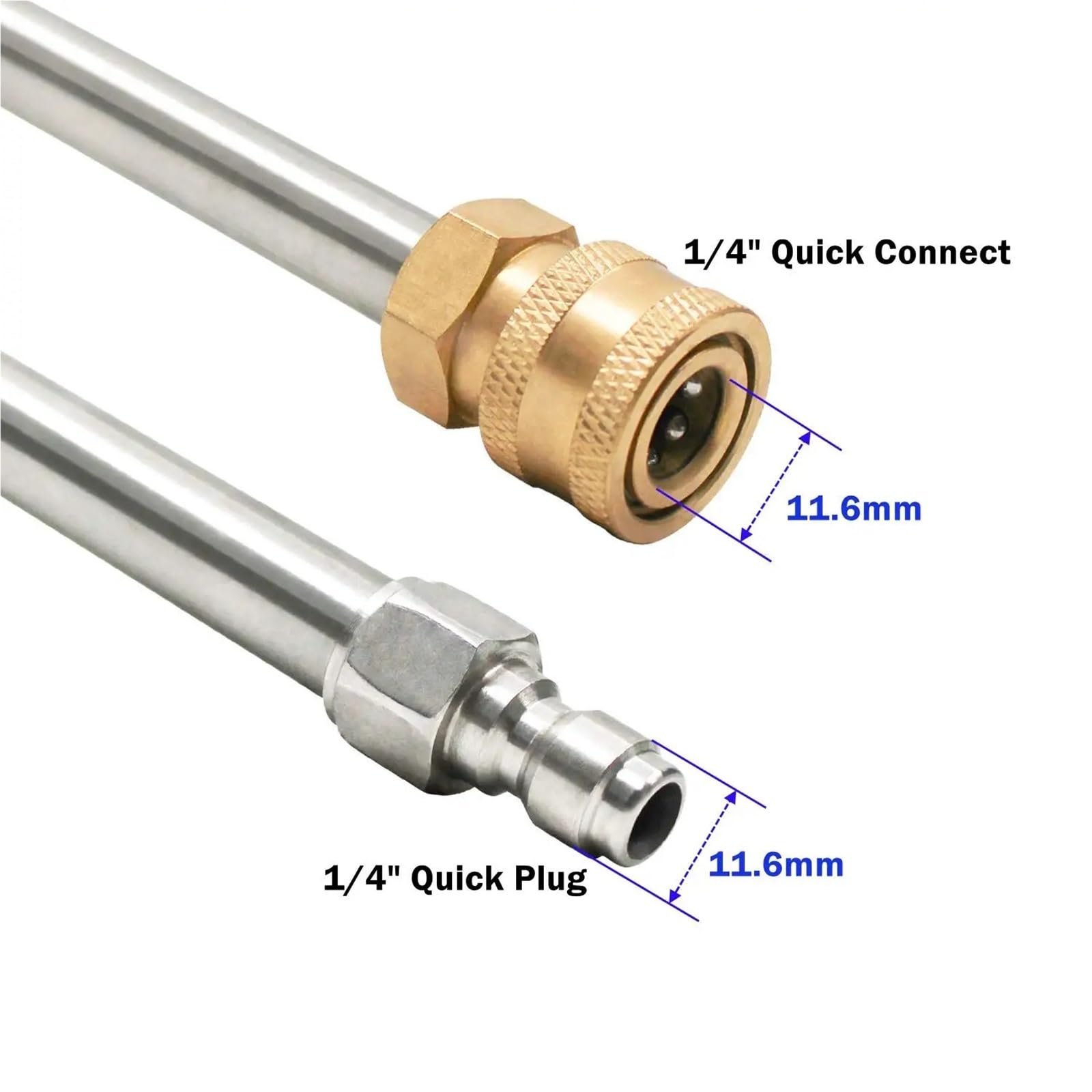 Bacchetta di prolunga for idropulitrice a forma C 3600 PSI 1/4" Asta curva con connettore rapido for la pulizia del tetto della grondaia Adatto per tetti e fossi di drenaggio(Wand With Nozzles)