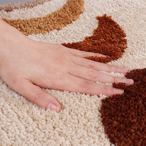 Miniatura 3 de Juego de alfombras de baño bohemias, 3 piezas, antideslizantes, absorbentes, de fases lunares, alfombra de baño de microfibra con tapetes para