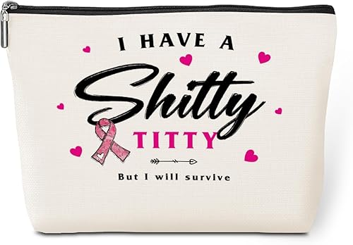 Bolsa de maquillaje inspiradora para el cáncer de mama, concientización sobre el cáncer de mama, sobreviviente de cáncer de mama, regalos para
