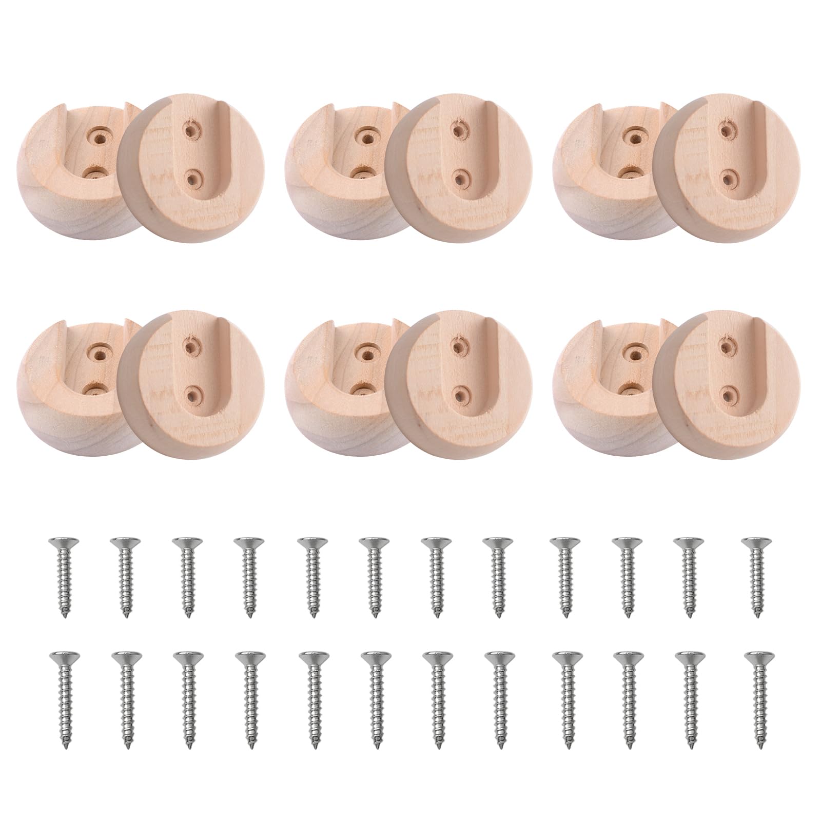 INCREWAY 12 PCS Wooden 20mm Closet Pole Sockets for Wardrobe Hallway Bathroom Curtain Clothing Store — image 1