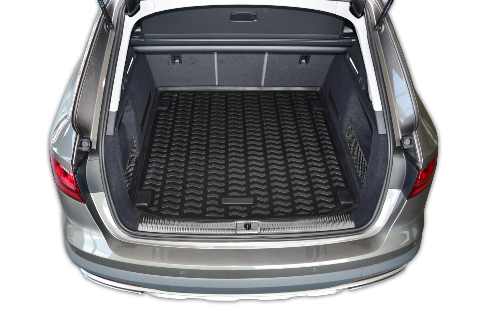 J&J AUTOMOTIVE Vasca Bagagliaio su Misura per Audi A4 B9 Break 2015-2024, Proteggi Baule con Bordo Alto 4 cm, Antiscivolo, Inodore, Arrotolabile