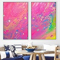 2 Piece Framed Canvas Wall Art Organic Fluids Canvas Prints Home Artwork Decoration for Living Room,Bedroom - 16