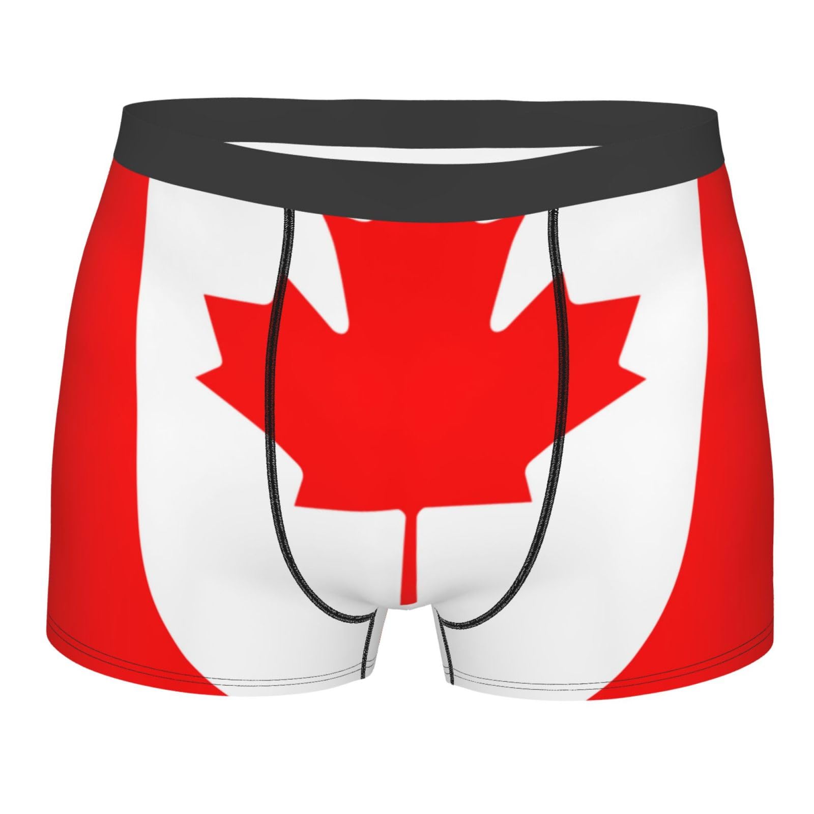 Sevebj Men's As Pic Canadian Flag Boxer Briefs Printed Underwear Moisture Wicking