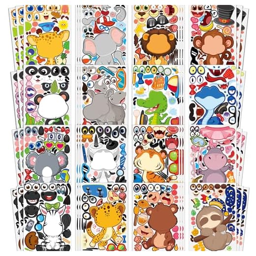 Animal Stickers for Kids - 48 Pcs Safari Birthday Decorations Wild Zoo Jungle Stickers Party Decorations Favors Supplies Crafts for Kids Toddler Student Preschool Kindergarten Gift from Teacher