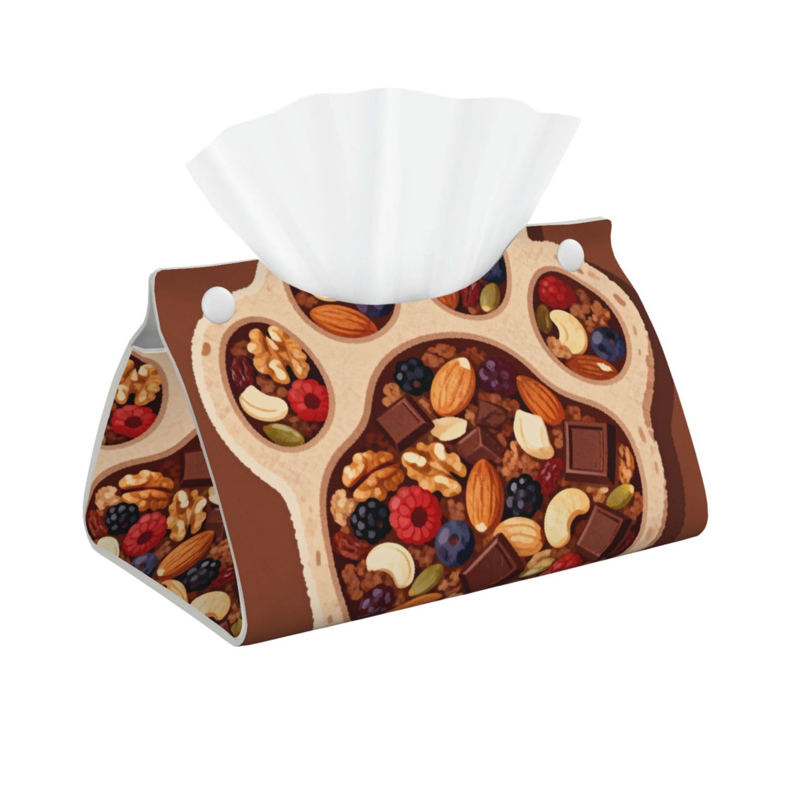 Cute bear paw Long Leather Tissue Box Cover-Waterproof PU Leather Tissue Holder for Bathroom, Decorative Rectangular Tissue Case