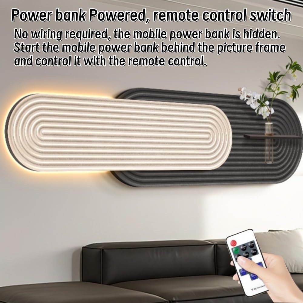 LED-Wandkunst-Dekorationslampe, Sandstein, dekoratives Licht für Zuhause, moderne Eingangs-Foyer-Dekoration, einzigartiges künstlerisches Design für Wohnzimmer, 37 x 150 cm