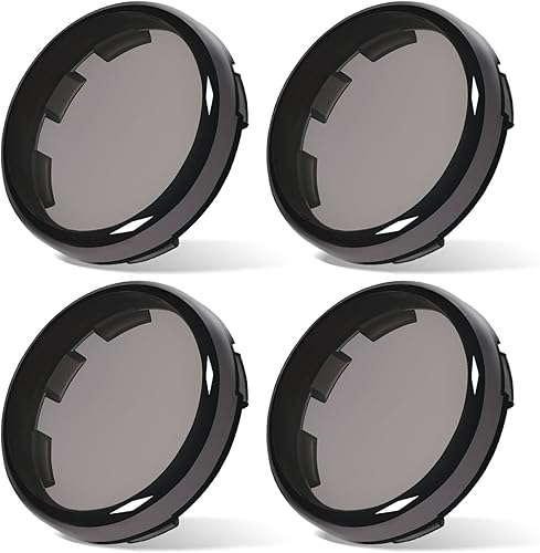 Benlari Cubierta de lente de señal de giro de bala ahumada de 2 pulgadas, lentes antiarañazos para Harley Touring Street Glide Road Glide Road King
