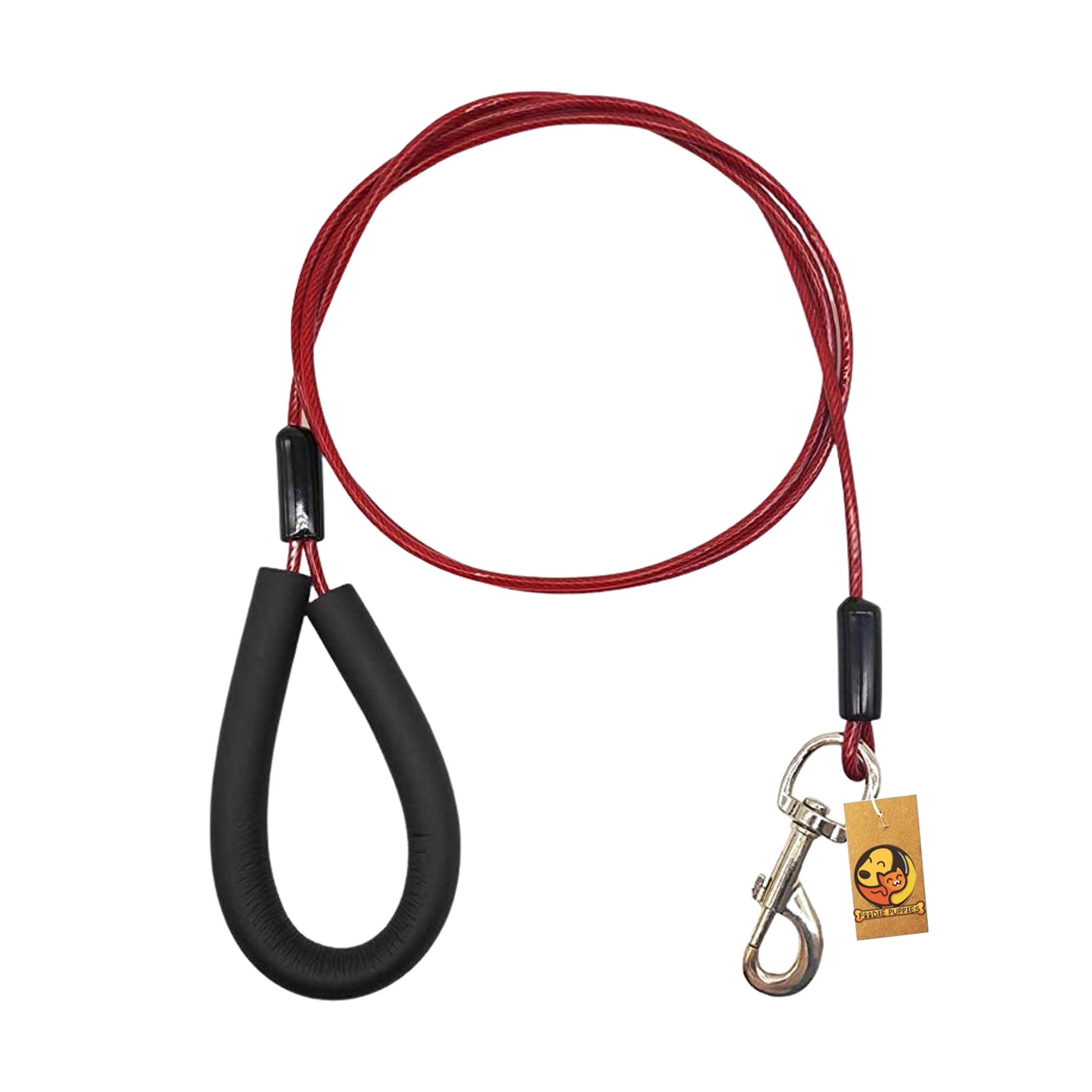 Foodie Puppies Extra Strong Tie-Out Cabel/Leash for Dogs (6 Feet) | Vinyl Coated Galvanized Leash, Tangle Resistant, Strong Grip with Safety Hooks (Color May Vary) (B09KRFKPVJ) Amazon Price History, Amazon Price Tracker