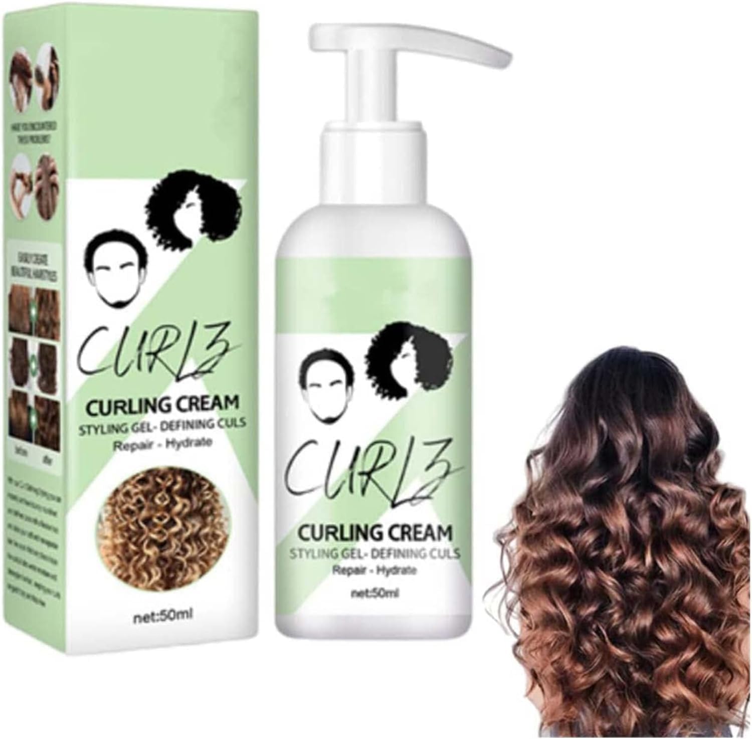 Curl Defining Cream for Wavy Hair, Curly Hair Elastin, Curl Shape Defining  Gel for Curly Hair, Curl Boost Defining Cream, Volumizing Curly Hair Cream, for All Hair Types 1pcs