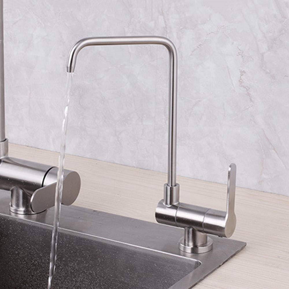 grifo cocina osmosis abatible, grifo puro, acero inoxidable 304, grifo abatible fregadero de cocina doméstico, plegable, cuello de cisne, 1/2 "o 1/4"-Grifo puro plegable - ángulo recto
