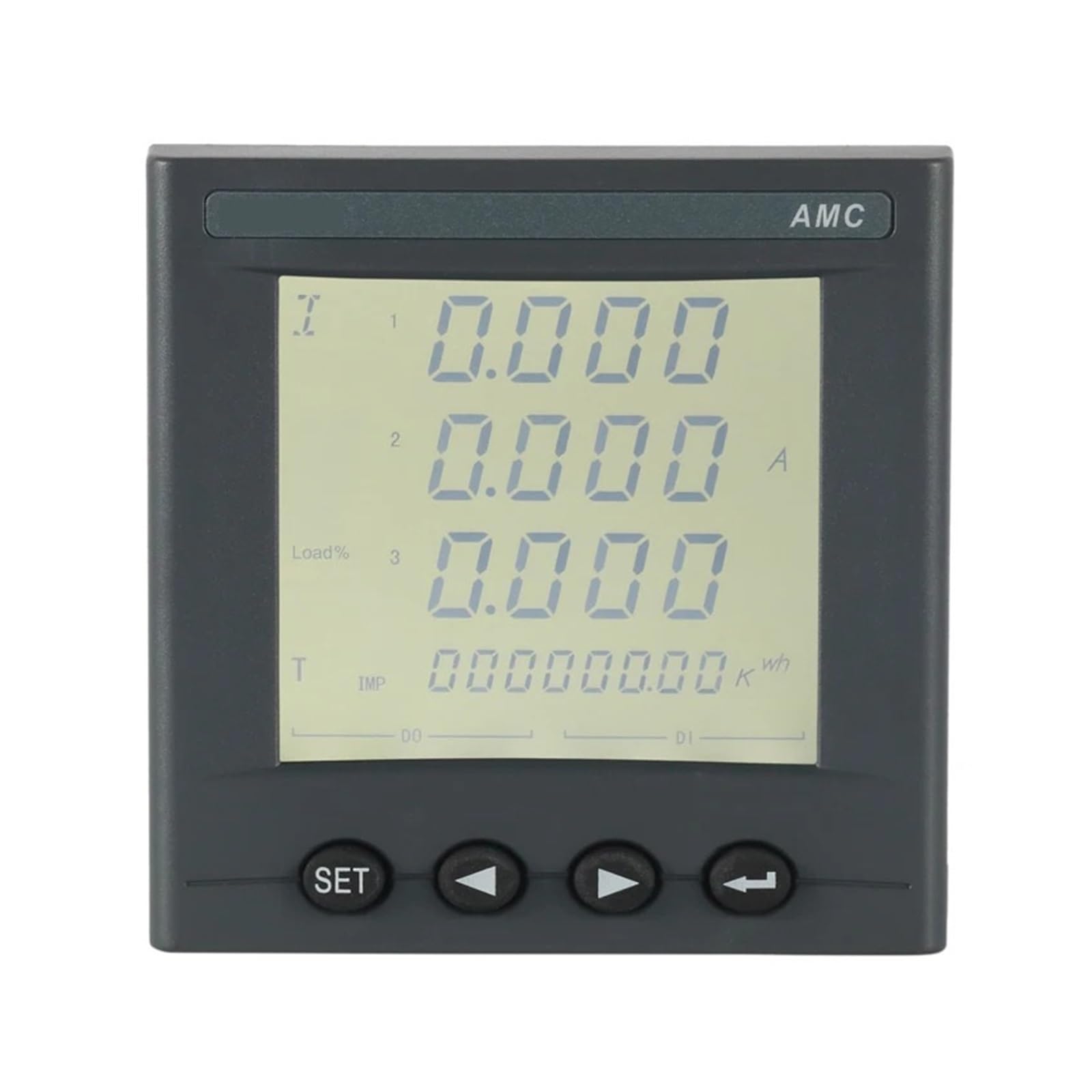 Medidor eléctrico trifásico AMC72-AI3/C pantalla LCD para equilibrar cargas en cuadros industriales
