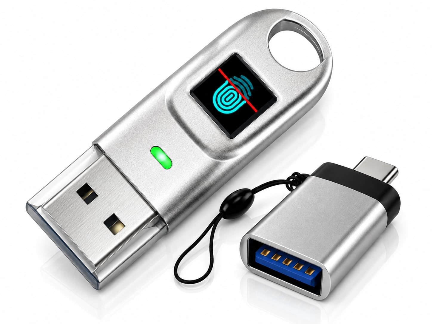FIDO2 + U2F und digitales Zertifikat - USB A und C - Fingerabdruckprüfung - PassKey® FIDO2 BioPass - ChipNet ID - Spanisches Unternehmen mit persönlicher Unterstützung.