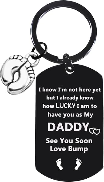 Fathers Day Gifts New Daddy Keychain First Time Dad Gift Daddy to Be Gift New Expecting Dad Birthday Gifts from Daughter Son
