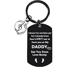 Fathers Day Gifts New Daddy Keychain First Time Dad Gift Daddy to Be Gift New Expecting Dad Birthday Gifts from Daughter Son