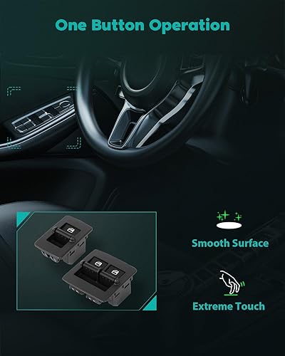 Miniatura 7 de SCITOO Interruptor de elevalunas eléctrico 1C0959855 1C0959527 Interruptor de elevación de la ventana delantera del lado del conductor y del lado