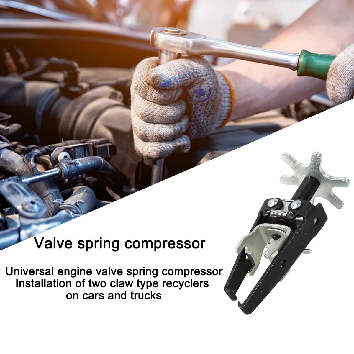 Compressore della Molla della Valvola, Estrattore Molle Valvole Motore, Valvola in Testa del Motore in Acciaio al Carbonio Strumento di Installazione per La Rimozione del Compressore Molla