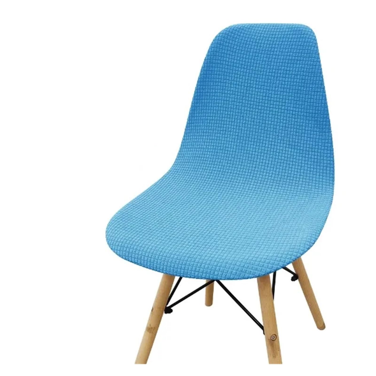 SHBHWS Waterproof Jacquard Chair Cover Stretch Washable Short Round Back Covers Dining Room Adjustable Seat for Hotel, Banquet(Blue)