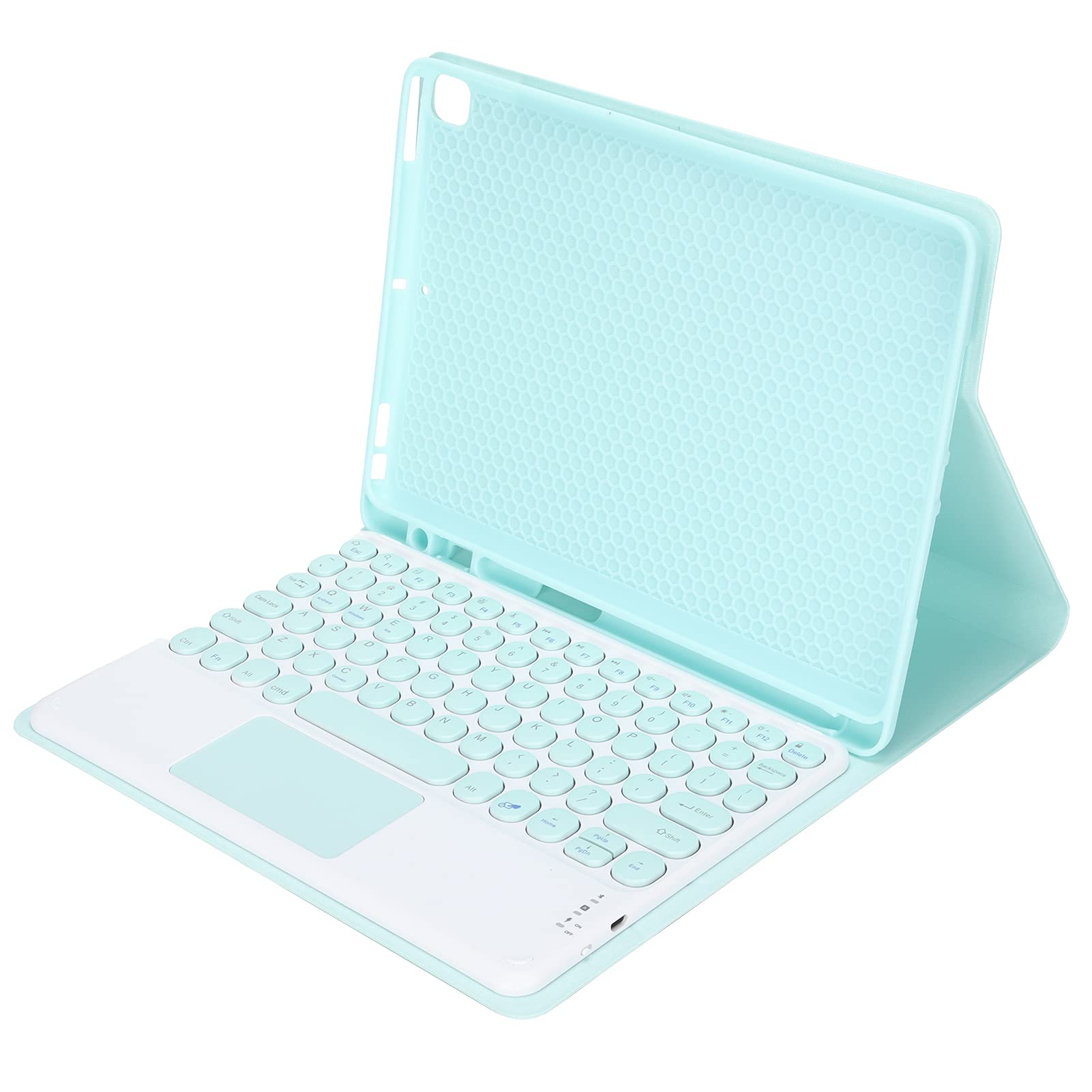 Acouto Etui na klawiaturę Okrągłe Klawiatury Dotykowe o średnicy 10 Cali z Silikonowym Etui na Tablet/Air10 5/Pro10 5Czarne i Szersze, Zwykłe na klawiaturę CDo Tabletu na do Tabletu (Zielona okrągła