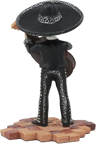 Miniatura 3 de ebros de esqueleto del día de los muertos boda Mariachi Bass reproductor Estatua 5.25" de alto tradicional Folklore Mexicano músico escultura