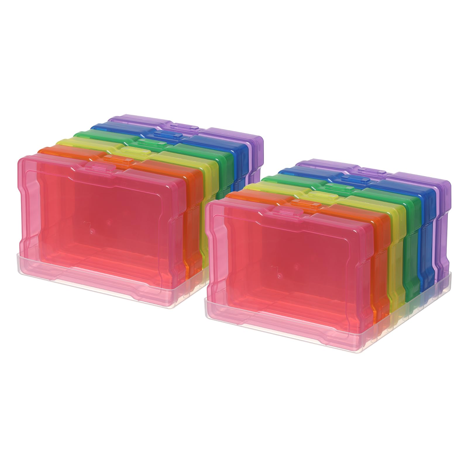 novelinks 6 Pcs 4"x6" Plastic Photo Storage Boxes with Tray (Color 2Pack)