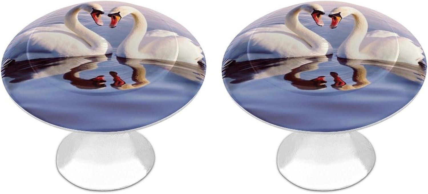 Cabinet Handles Round Drawer Pulls Swan Heart Dresser Knobs for Cabinets and Drawers Handle Kitchen Cabinet Pulls for Bathroom Cupboard Drawers Cabinet Pulls for Kitchen Door