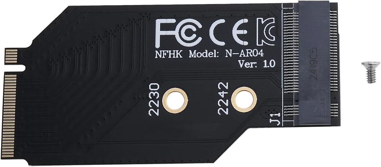 Black 2242 to 2280 NVMe M.2 PCIe 4.0 Adapter Card Compatible with Legion Go 2230/2242 NVMe to 2280 Expansion for Gaming Console Storage Upgrade