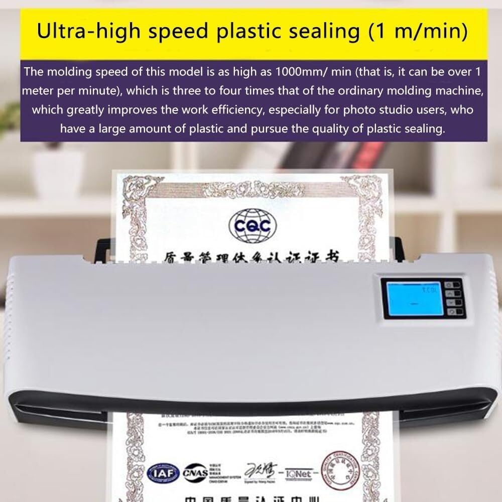 HEQIM A3/A4 Thermoplastic Cold Laminating Machine,13.4 inch Laminating Machine,6-Roller No Preheating Required,39inches/Minute, Photo Laminator