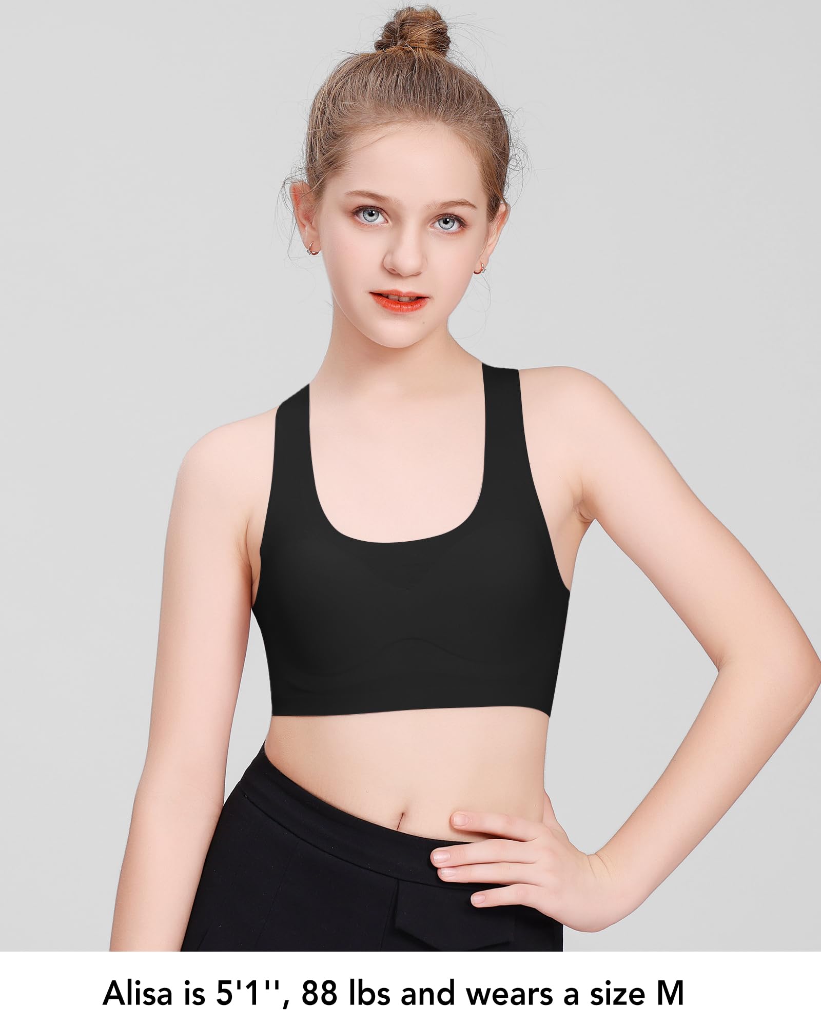 SALIA Girl Sujetadores de Entrenamiento para niñas de 10 a 16 años, diseño sin Costuras con Relleno Suave extraíble
