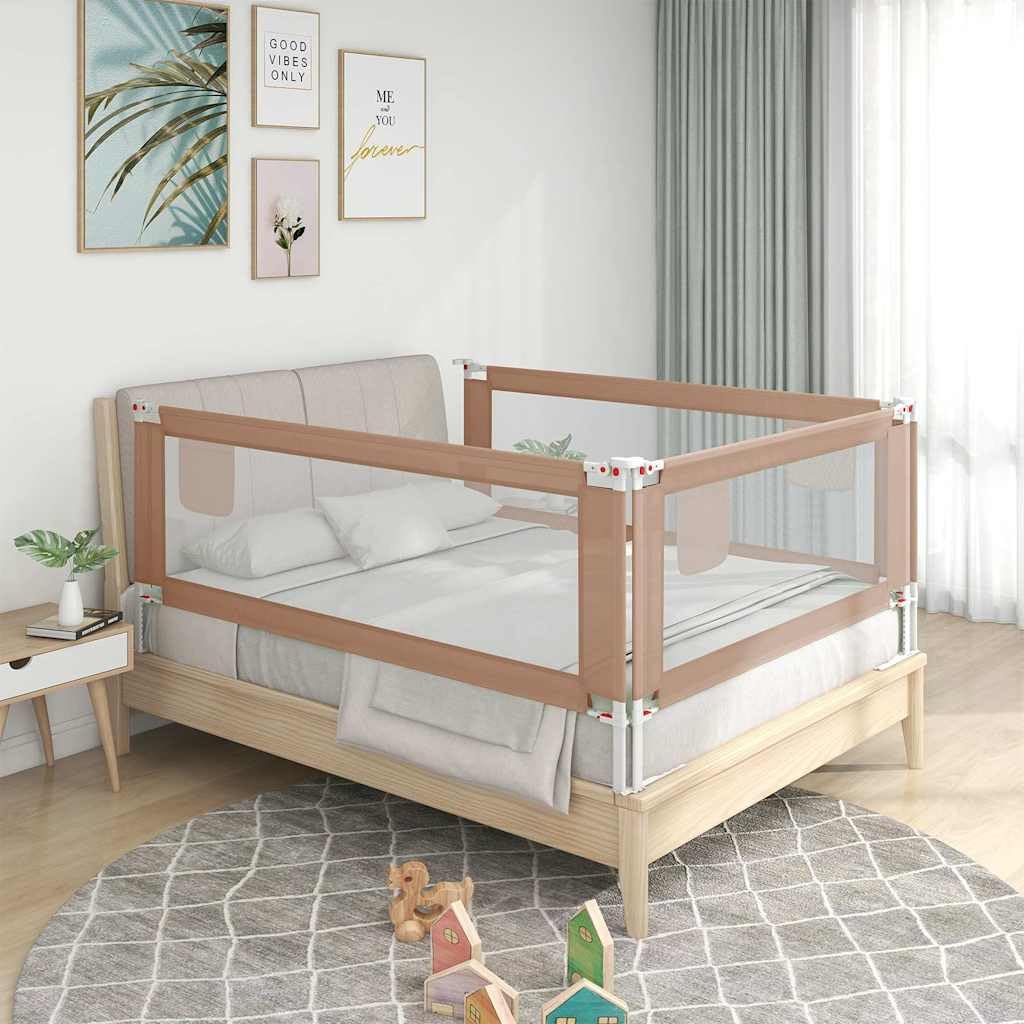 Generisch Kleinkind-Bettschutzgitter Taupe 200x25 cm Stoff,Baby & Kleinkind,Babysicherheit,Baby-Bettschutzgitter,10224