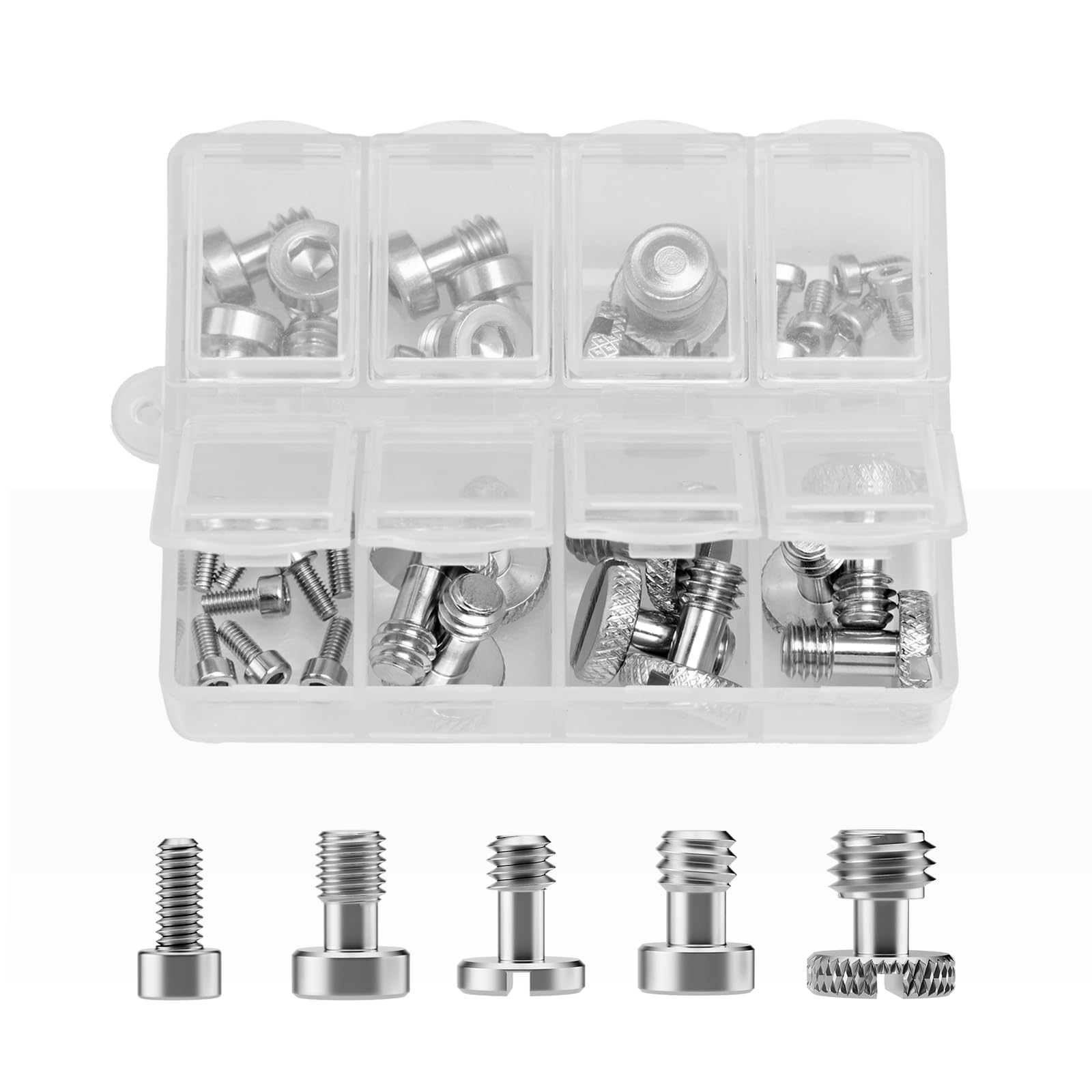 SMALLRIG Camera Screws Stainless Steel Screw Set 35 Pcs (1/4"-20, 3/8"-16, M2.5, M3), Suitable for Cameras, Cages, Handles, with Portable Storage Case - 6389