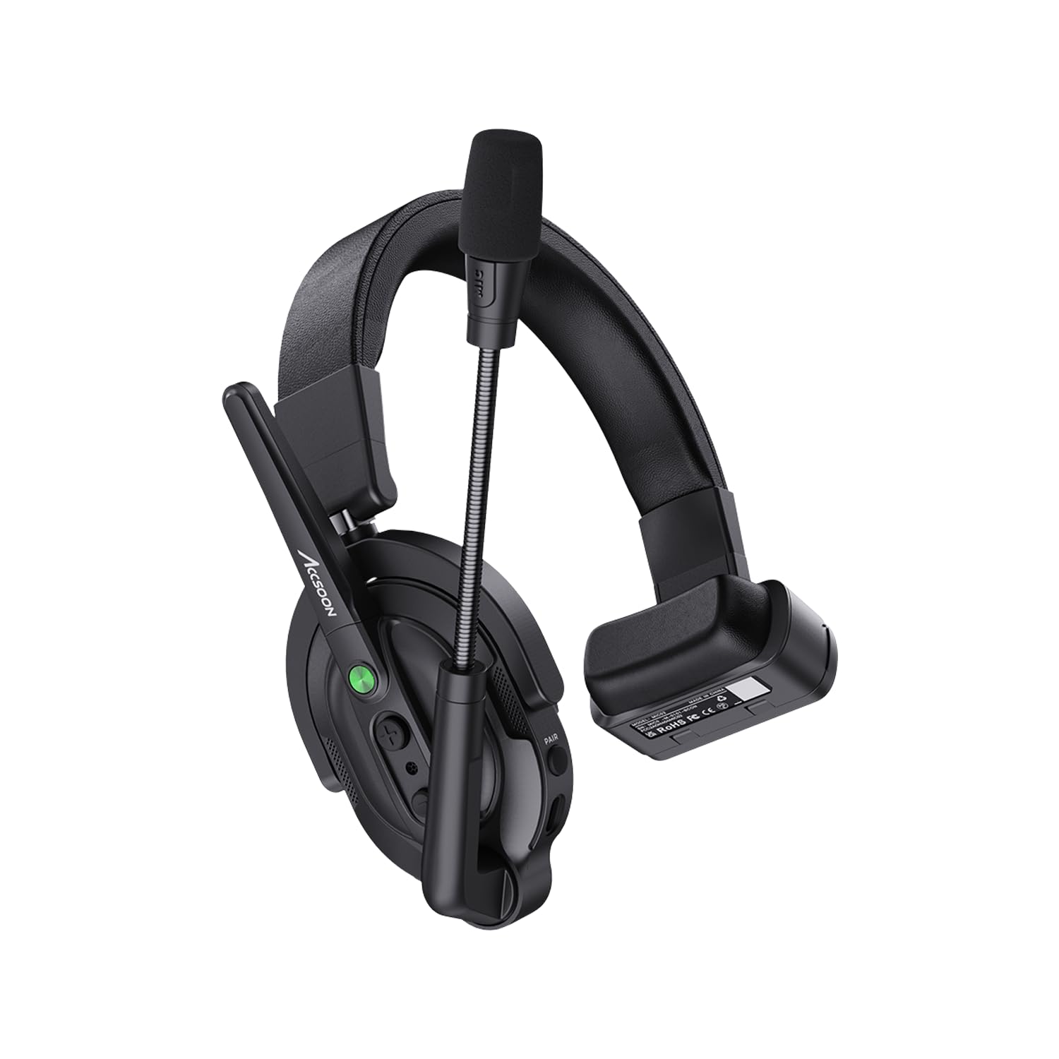 Accsoon - CoMo Host Headset - Dual-mic ambient noise cancellation for clear voice quality - Ergonomic design - 400-metre range