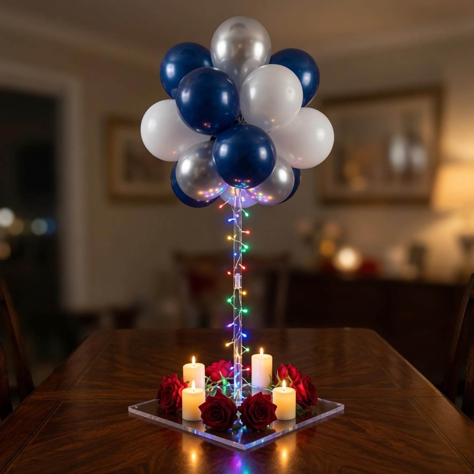 Wiederverwendbares Acryl-Ballonständer-Set – robustes Tischdisplay mit Stäben und Basis, Ballonständer für Tafelaufsätze, Tafelaufsatz, Tischdekoration für Partys (30,5 cm, 40,6 cm)