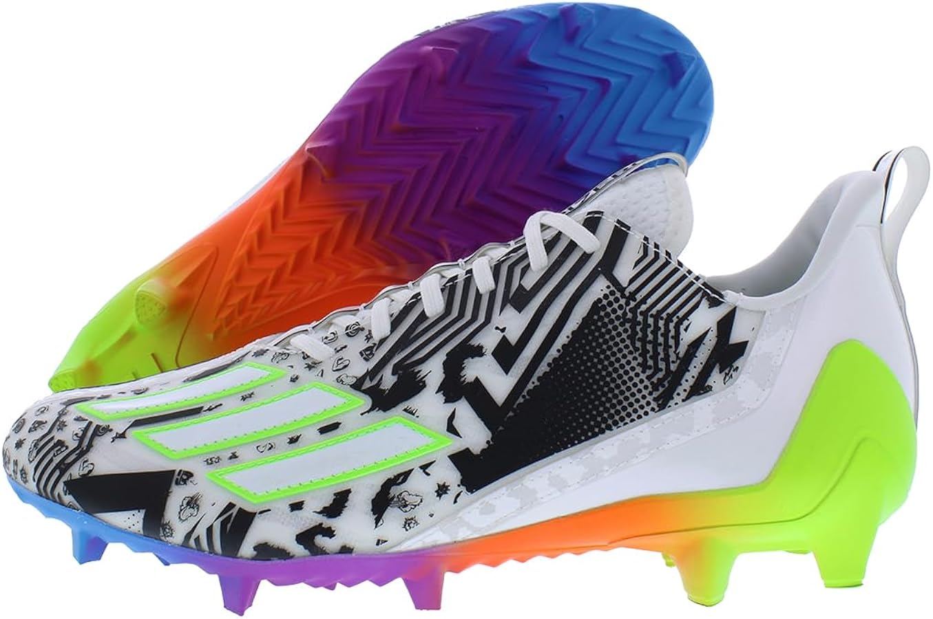adidas Adizero 12.0 Mismatch (IG7225), White/Solar Green/Black, 8