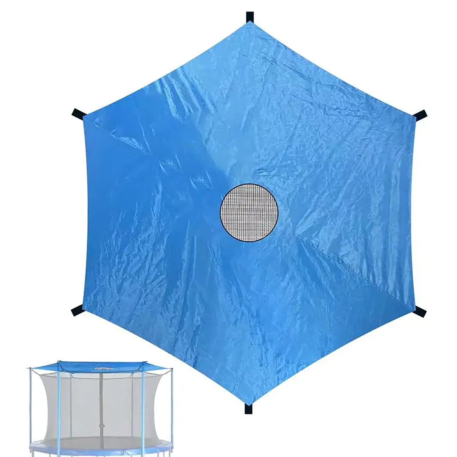 Toit pare-soleil pour trampoline 14FT bâche de protection pliable 8 rods