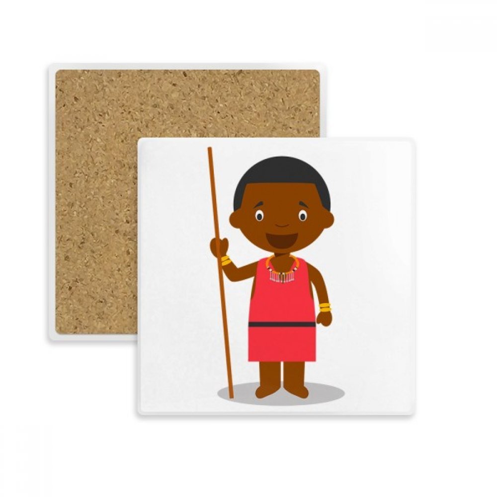 Dessous de verre Kenya Cartoon pour éliminer les taches d'eau des tasses chaudes