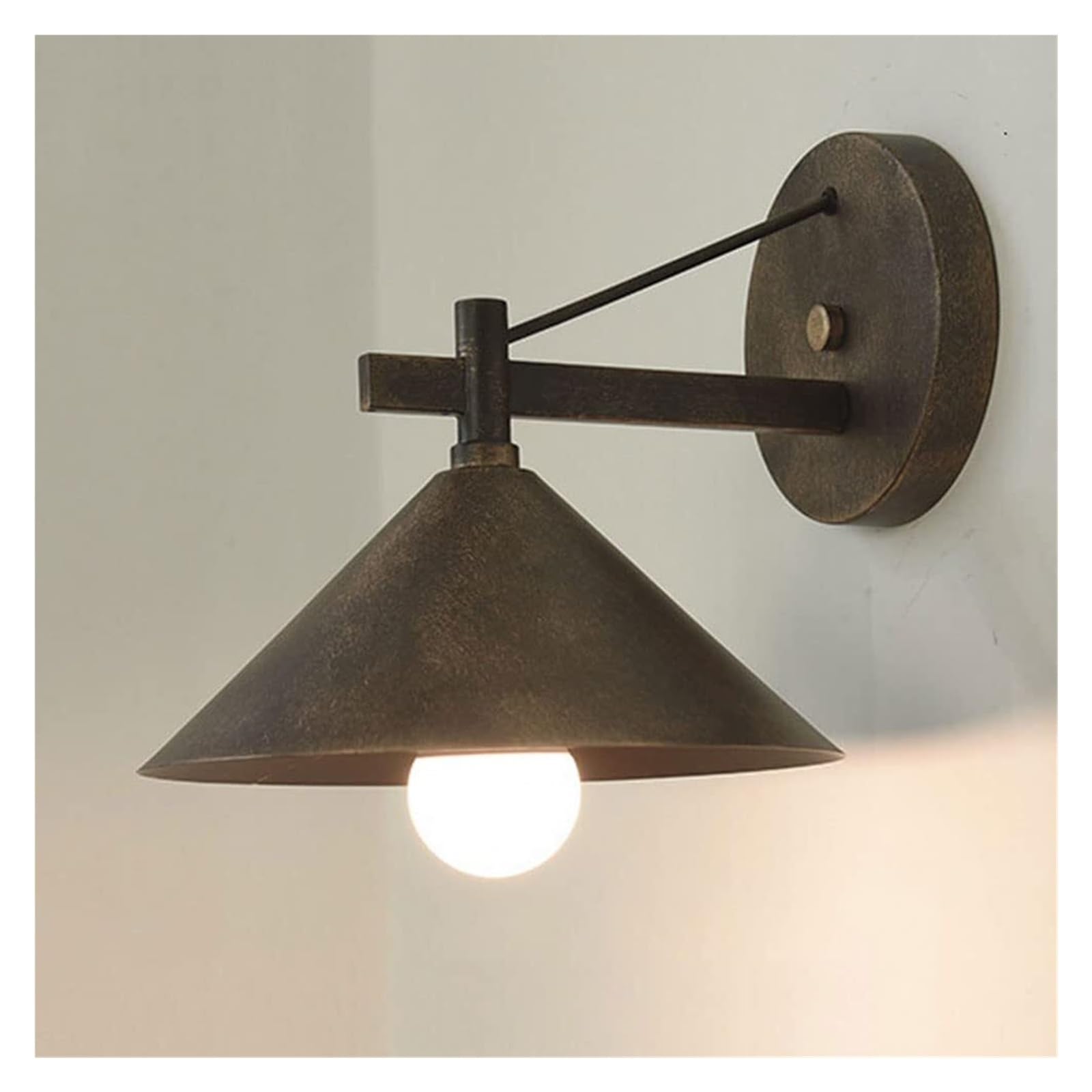 KHUKHU Modern Outdoor Light Fixture Exterior Wall Mounted Light Fixtures Industrial Gooseneck Wall Sconce, Exterior E26 Barn Lights for Garage Frontdoor Entryway Bathroom Doorway(Bronze)