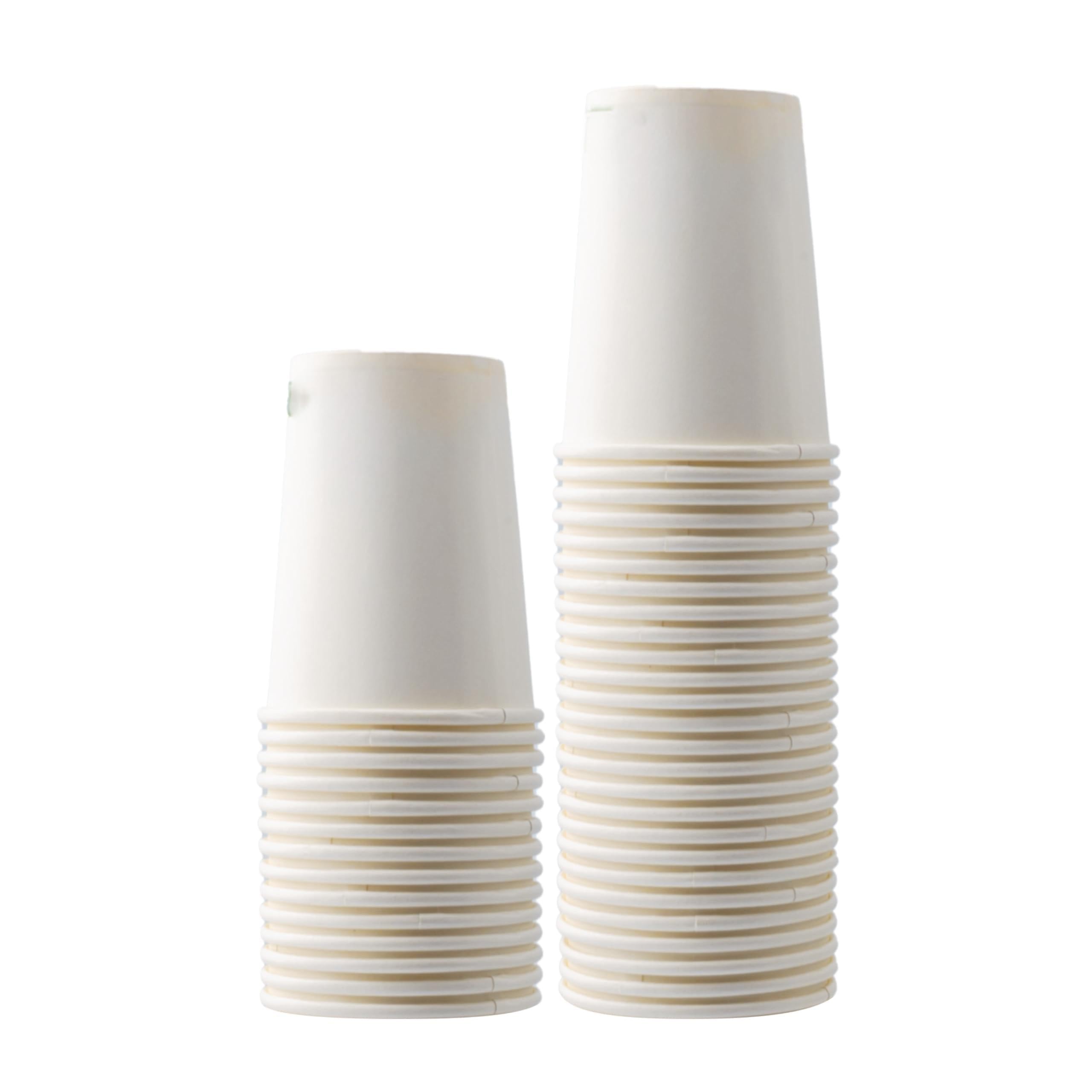DETERMONDO Bicchieri in Carta 180 ml, 500 Pezzi, Bianchi, Monouso Compostabili, Ecologici e Biodegradabili, Per Acqua, Resistenti per Bevande Fredde e Calde, Ideali per Eventi, Feste, Catering