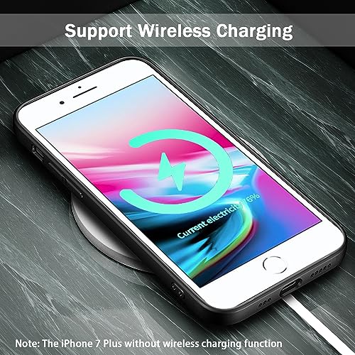 Image of TENOC Phone Case Compatible with iPhone 7 Plus & iPhone 8 Plus, Black Case Anti-Fingerprint Protective Bumper Matte Cover for 5.5 Inch