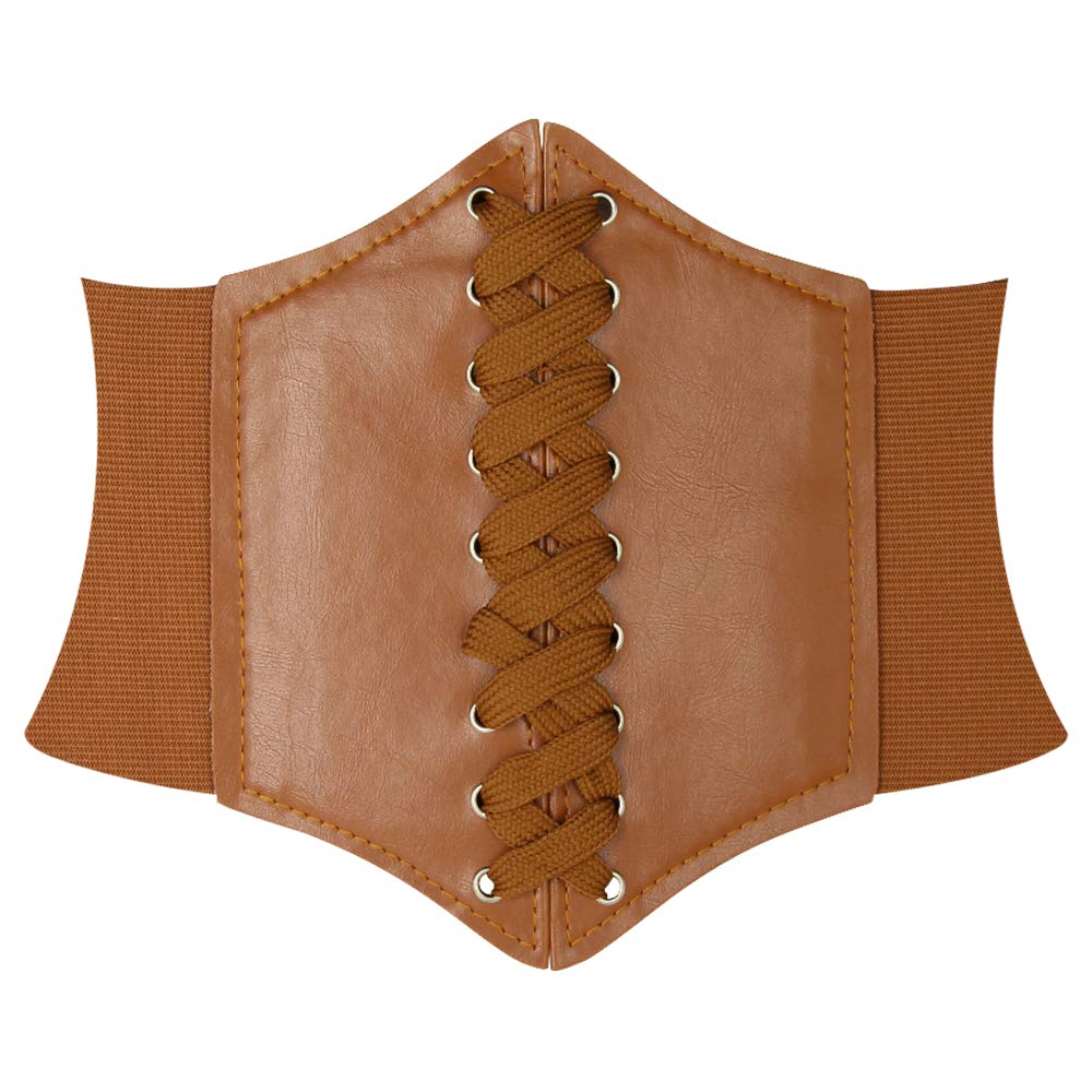 HANERDUN Lace-up Waspie Corset Belts for Women Elastic Waist Belt Tied Retro Wide Belt